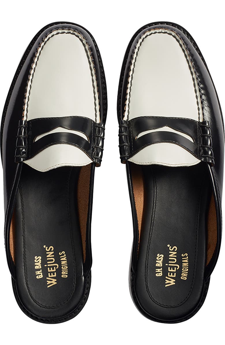 G.H.BASS Winston Loafer Mule, Alternate, color, Black White