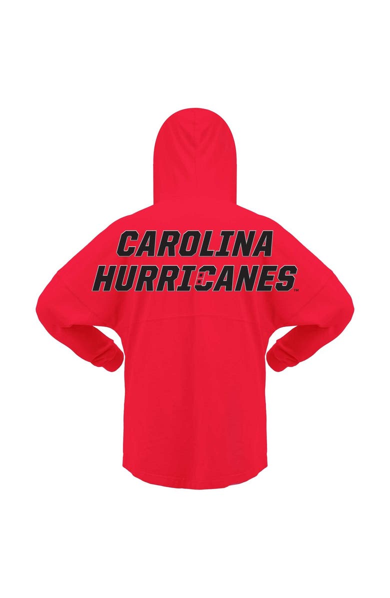 FANATICS Women's Fanatics Branded Red Carolina Hurricanes Jersey Lace-Up V-Neck Long Sleeve Hoodie T-Shirt, Alternate, color, Red