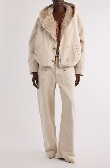 【Isabel Marant】 Naerka shearling-paneled Isabel Marant Biane Faux Shearling Lined Denim Hooded Jacket
