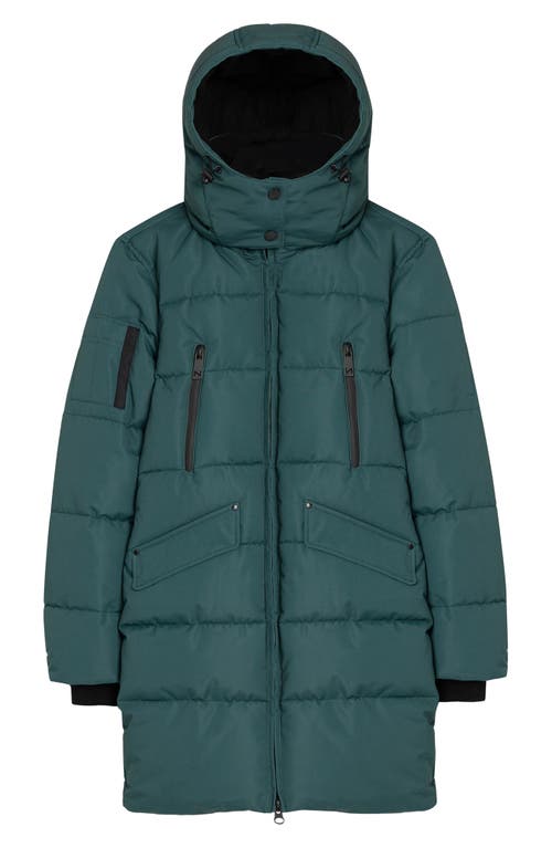 Noize Addie Water Resistant Quilted Hooded Parka In Green
