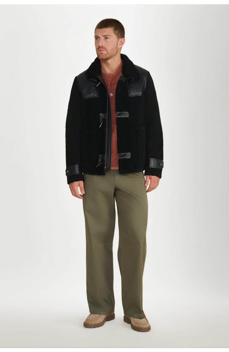 Furniq UK Vincent Sheepskin Jacket, Alternate, color, Black