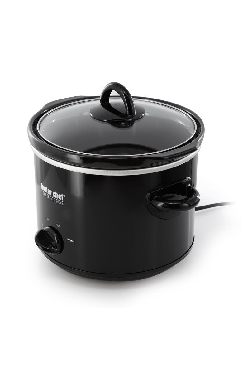Better Chef 3 Quart Slow Cooker with Removable Stoneware Crock, Alternate, color, Black