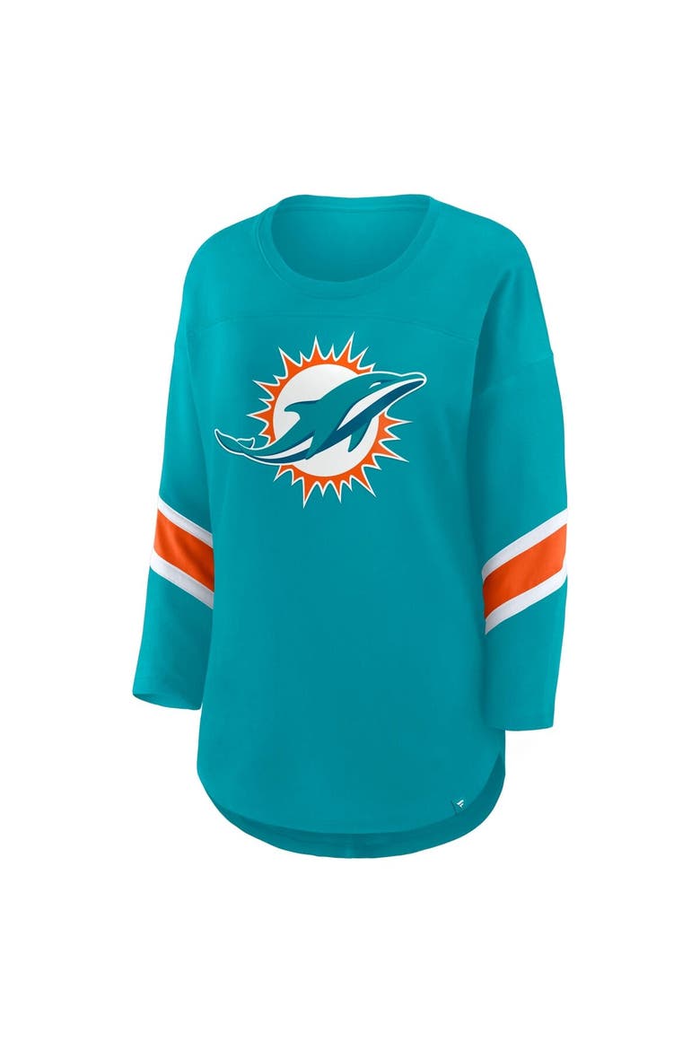 Women's Fanatics  Aqua Miami Dolphins Redzone 3/4-Sleeve T-Shirt, Alternate, color, Aqua