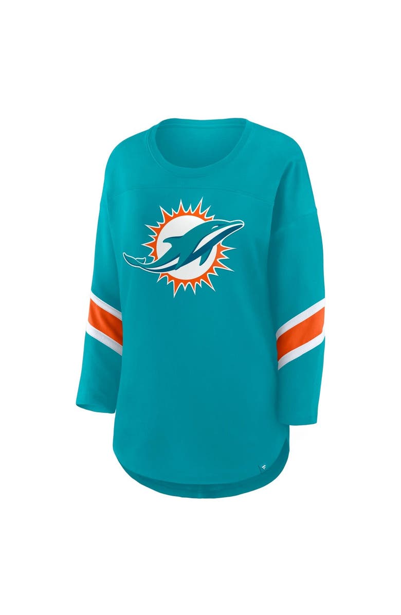 FANATICS Women's Fanatics  Aqua Miami Dolphins Redzone 3/4-Sleeve T-Shirt, Alternate, color, Aqua