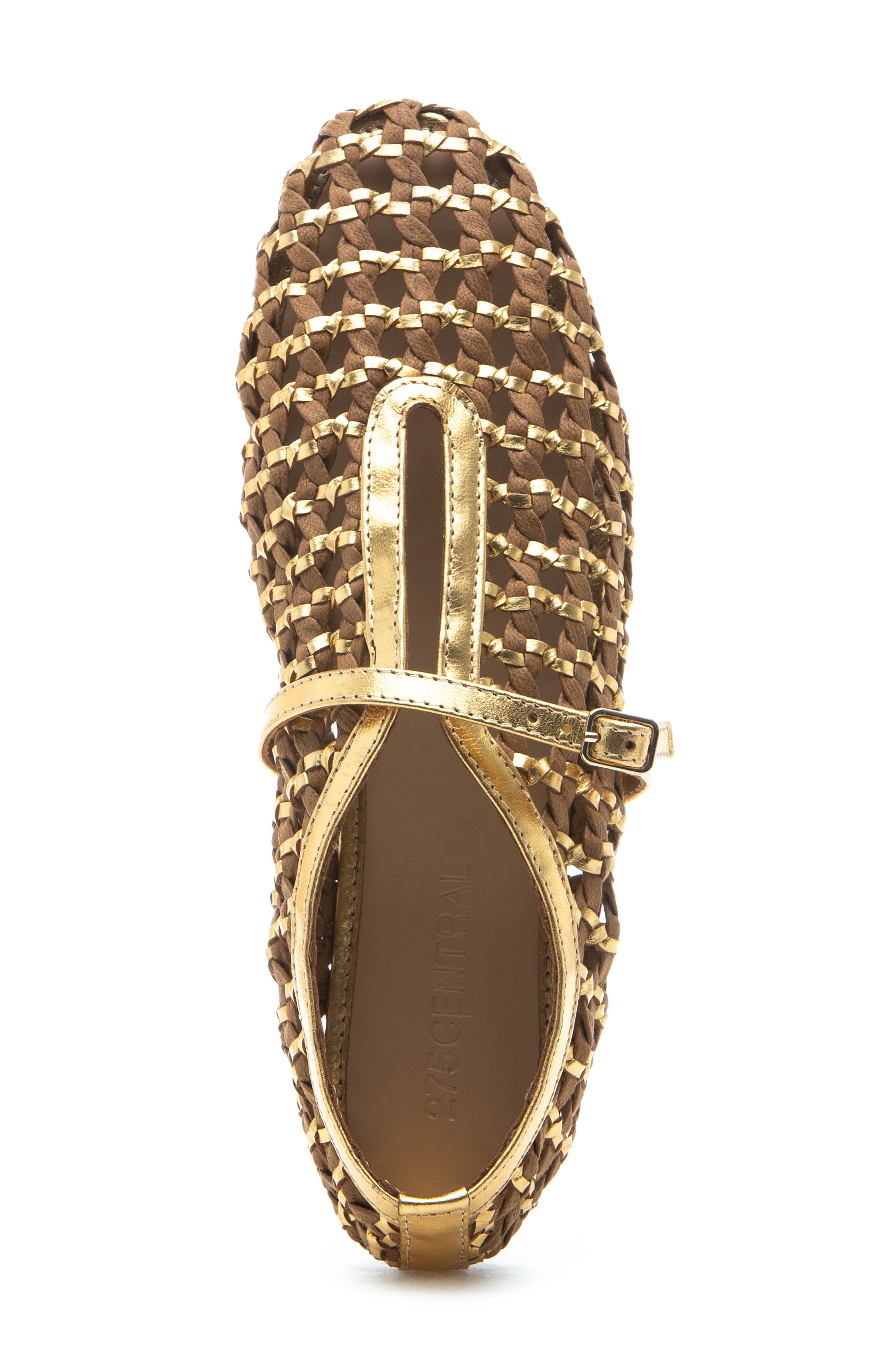Izabel Woven Raffia Ballet Flat, Alternate, color, BROWN GOLD