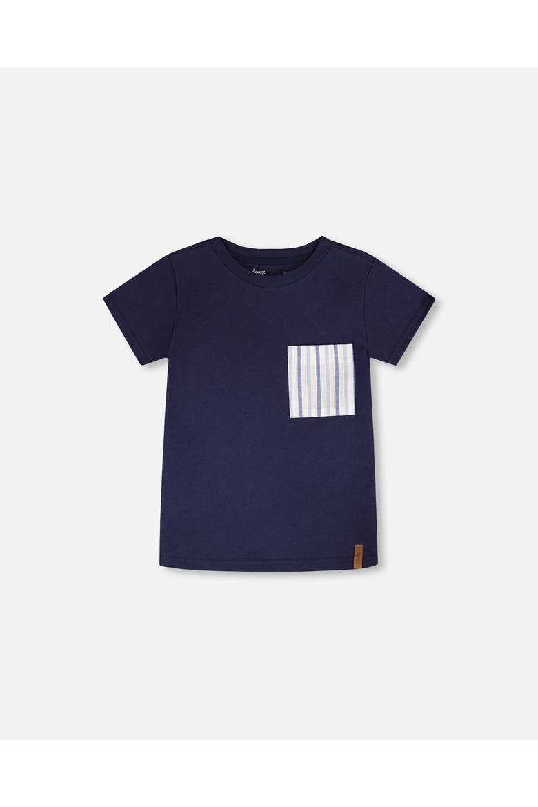 Short Sleeve Jersey T-Shirt with Chest Pocket, Main, color, Dark Blue