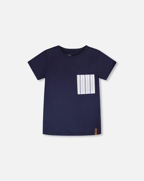 Short Sleeve Jersey T-Shirt with Chest Pocket (Toddler, Little Kid & Big Kid)