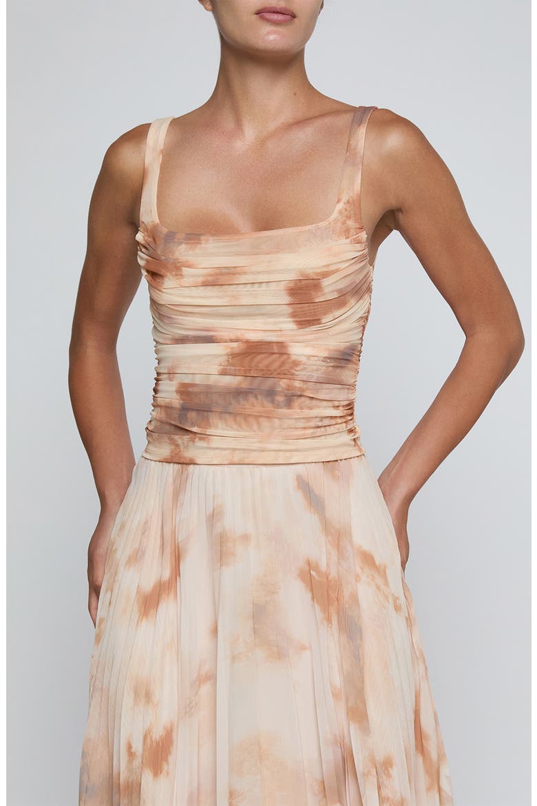 Rashed Ruched Mesh Tank, Main, color, FRAPPE MULTI TIE DYE