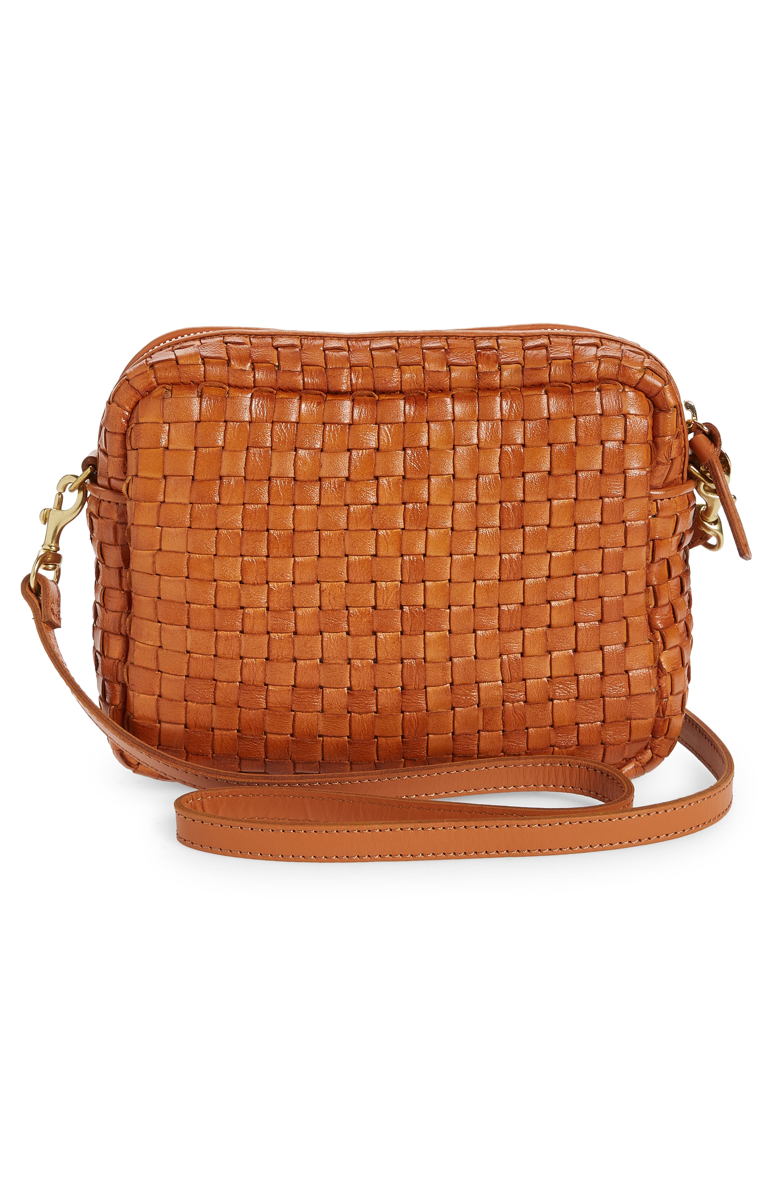 Clare V. Midi Sac Woven Leather Crossbody Bag, Alternate, color, 
