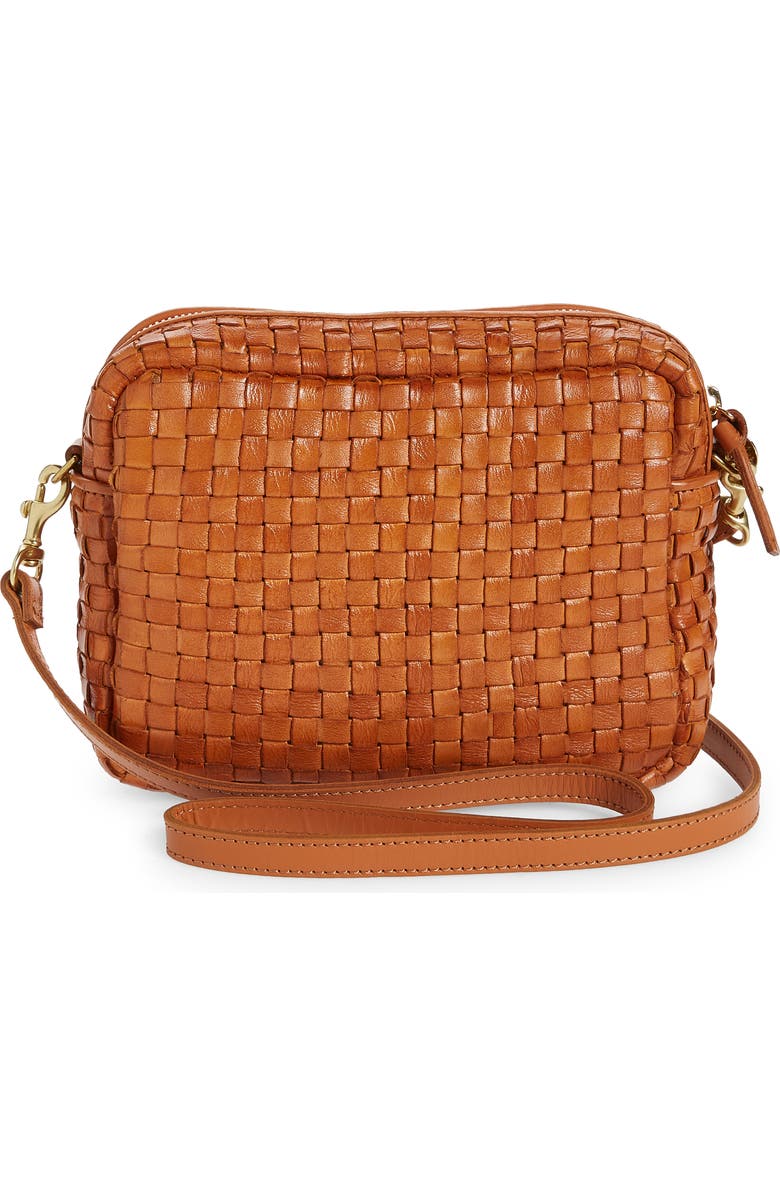 Clare V. Midi Sac Woven Leather Crossbody Bag, Alternate, color,