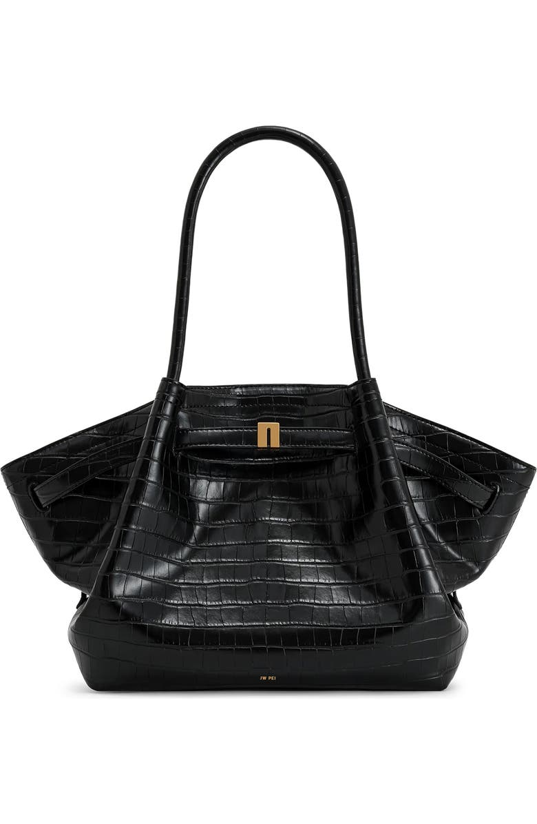 JW PEI Large Hana Faux Leather Tote, Main, color, Black Croc
