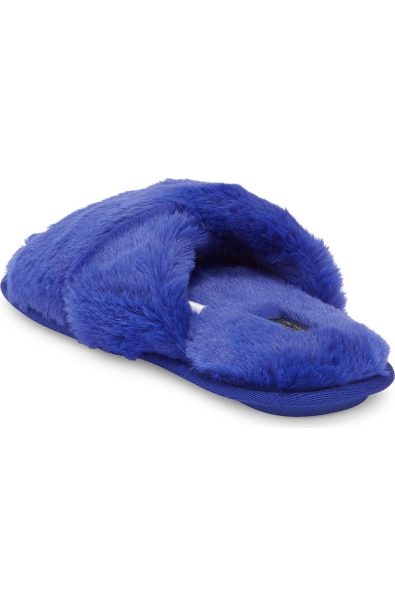 Rachel Roy Cardi Faux Fur Slipper, Alternate, color, Cobalt