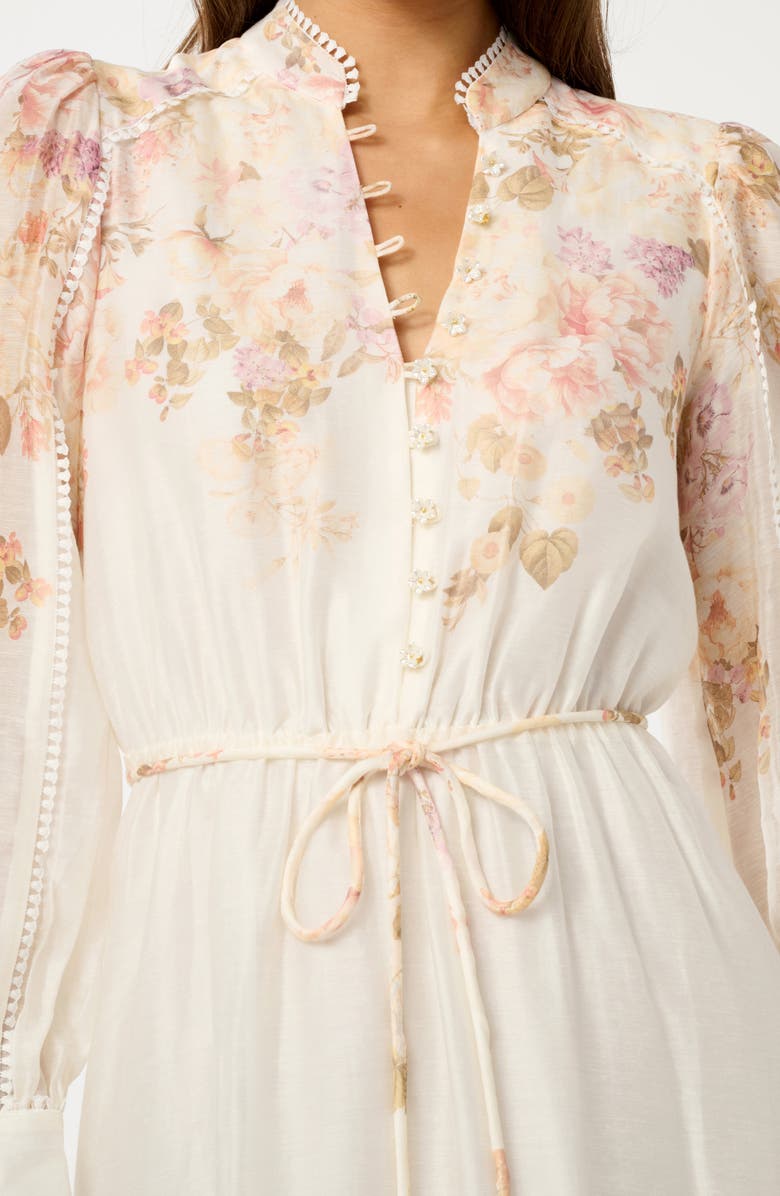 Ever New Placed Floral Long Sleeve Midi Dress, Alternate, color,