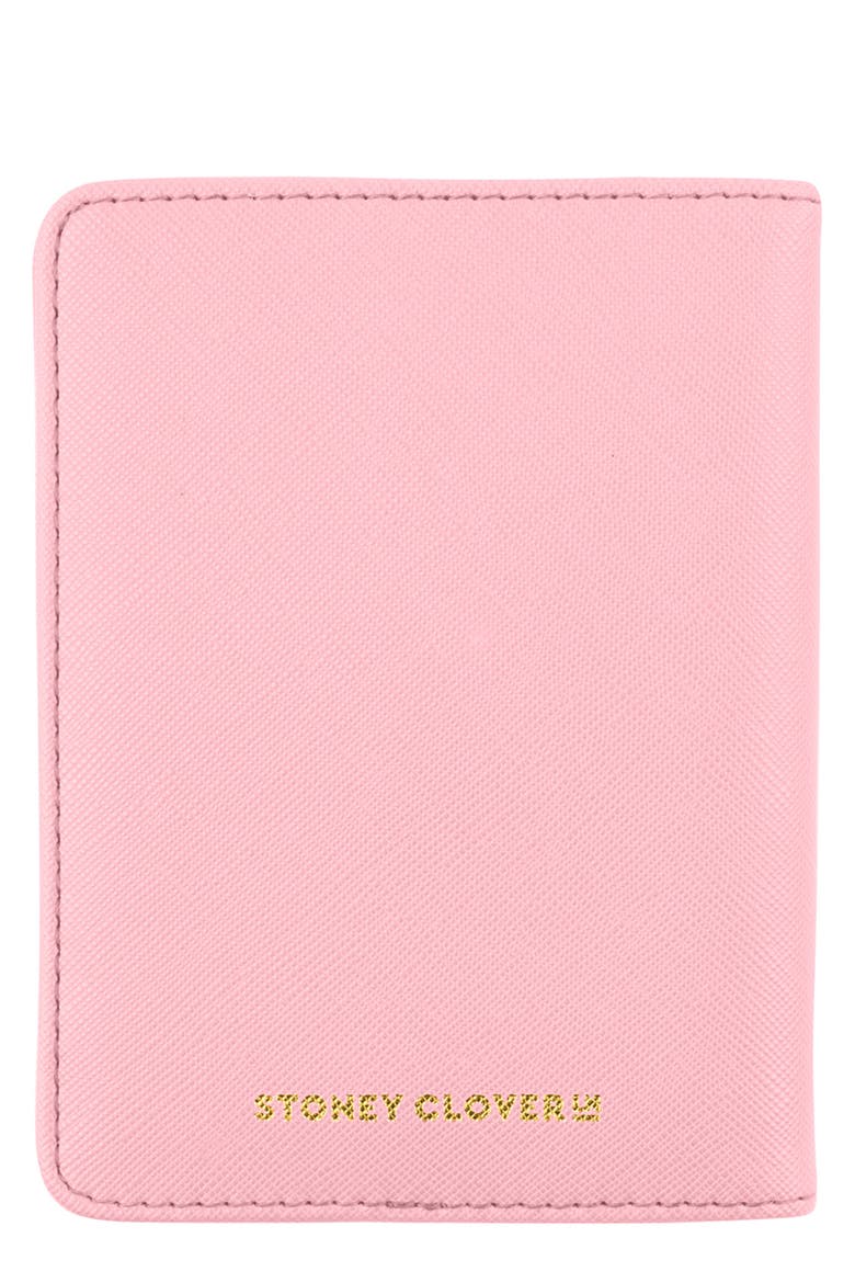 Textured Faux Leather Passport Case, Main, color, FLAMINGO