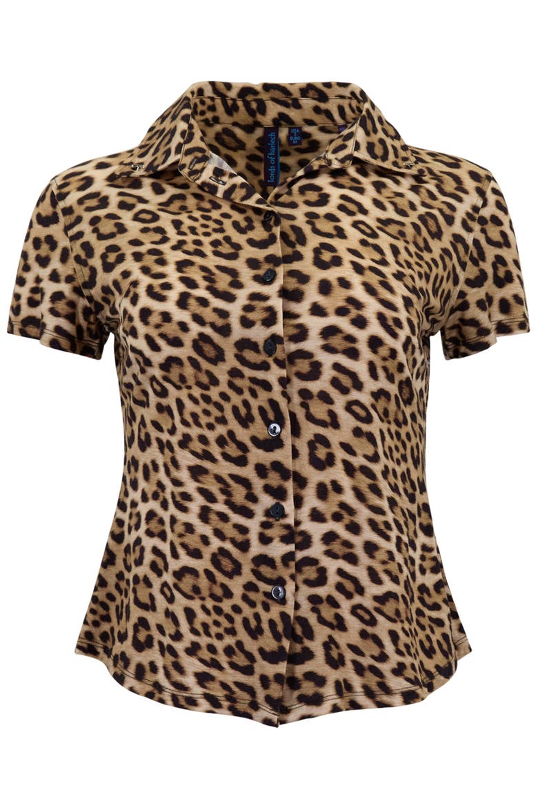 Leopard Brown Womens Printed Shirt, Alternate, color, Leopard Brown