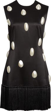 EENK Embellished Fringe Hem Satin Top