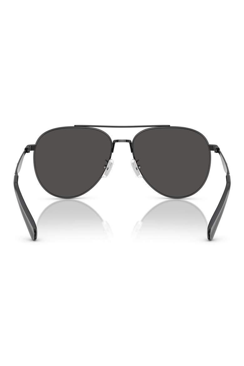 57mm Pilot Sunglasses, Alternate, color, SHINY BLACK / GREY SOLID