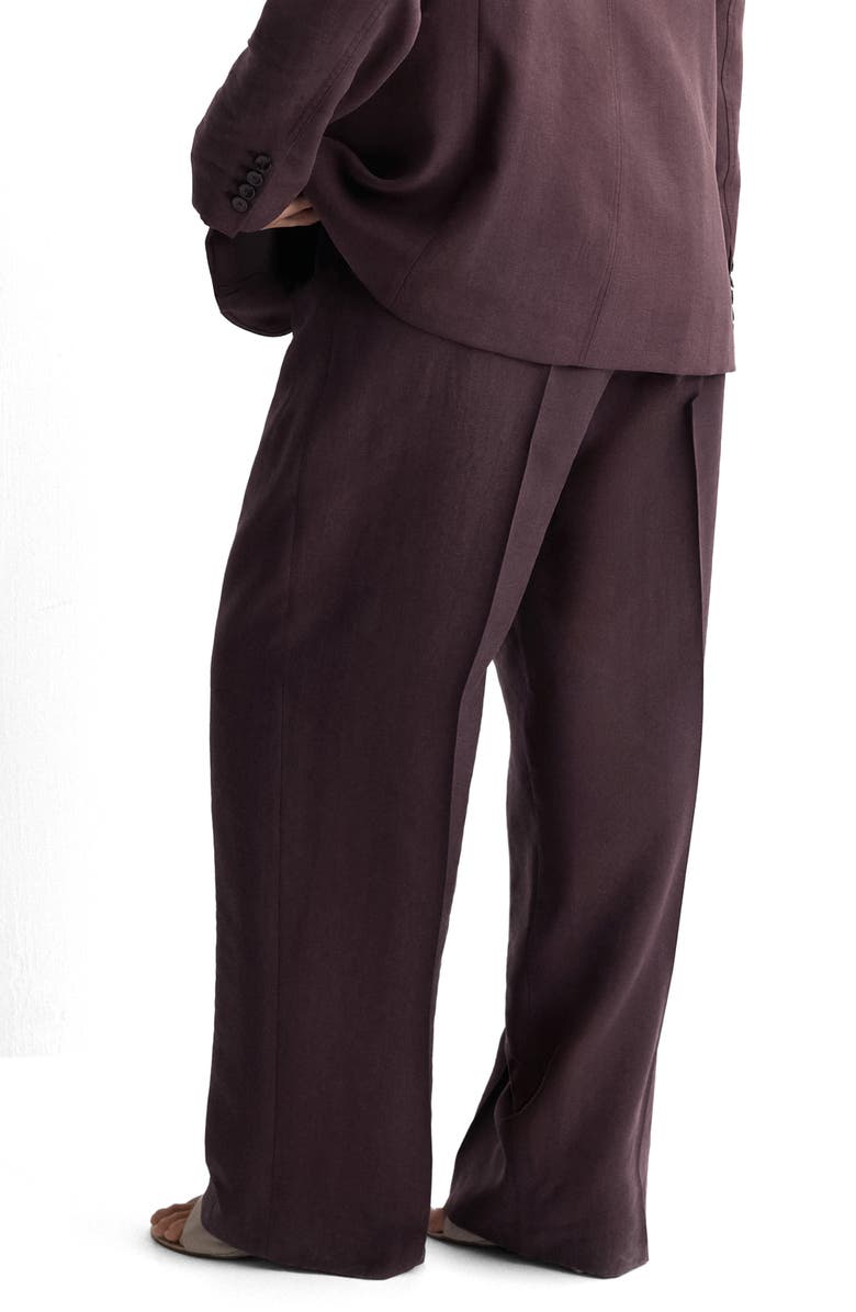 MANGO Pleated Mid Rise Wide Leg Pants, Alternate, color, 