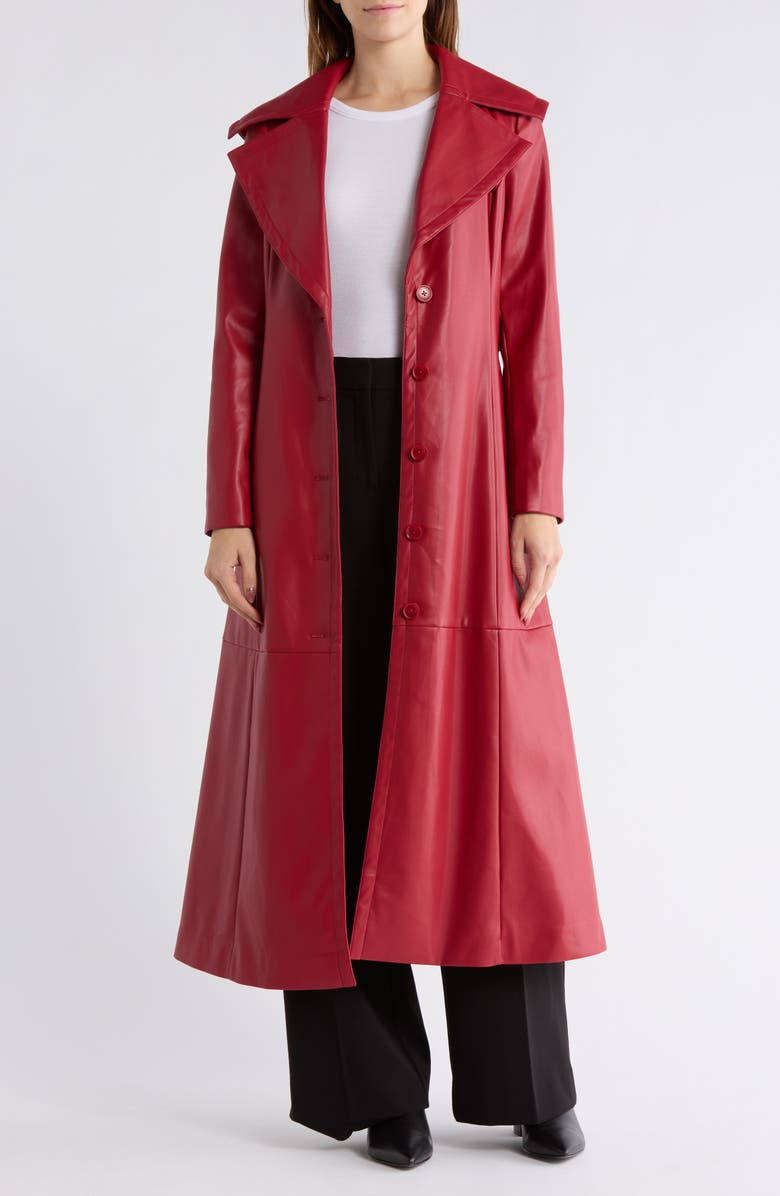 Hutch Reed Faux Leather Coat, Alternate, color, Red