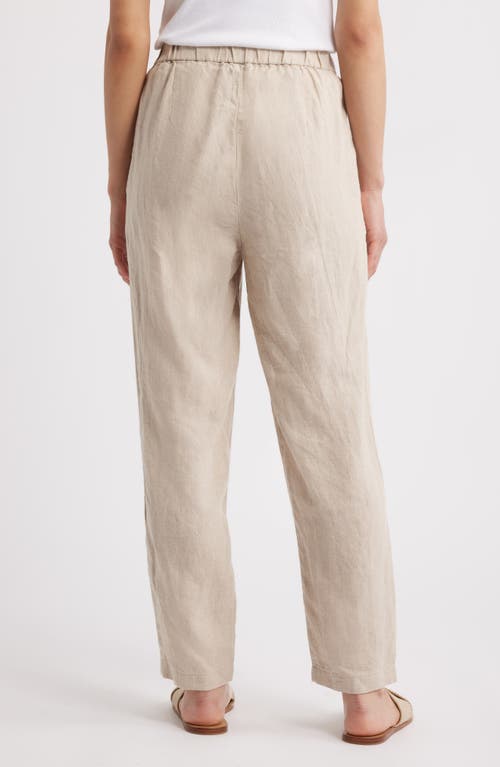 Shop Eileen Fisher Wide Leg Organic Linen Ankle Pants In Undyed Natural