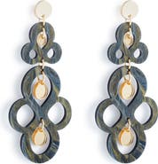 Toolally Batik Earrings - Black Swirl & Gold Mirror