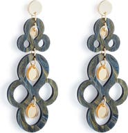 Toolally Batik Earrings - Black Swirl & Gold Mirror