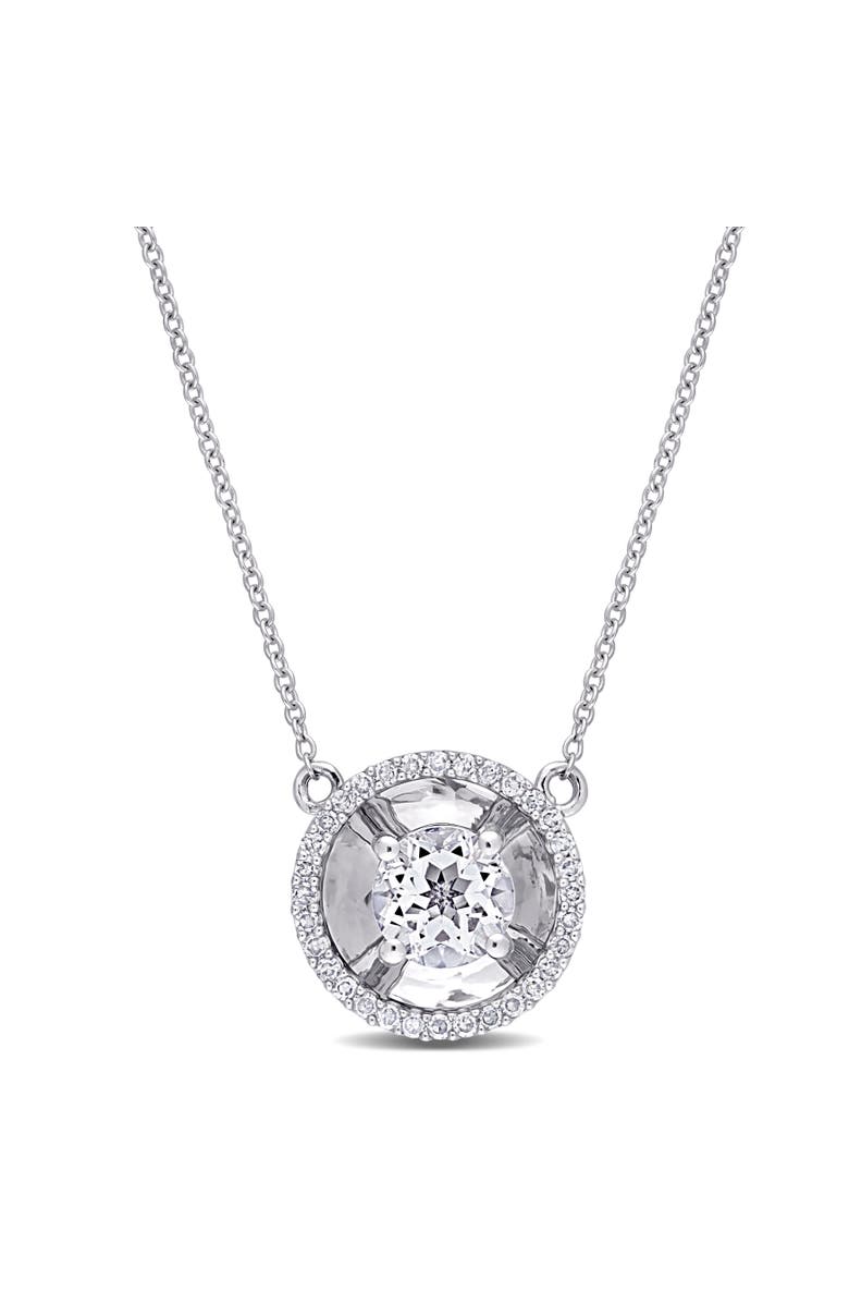 Julianna B. White Topaz & Diamond Margarita Style Necklace 10k, Main, color,