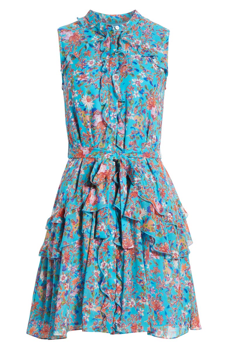 SALONI Tilly Ruffle Belted Minidress, Alternate, color, 