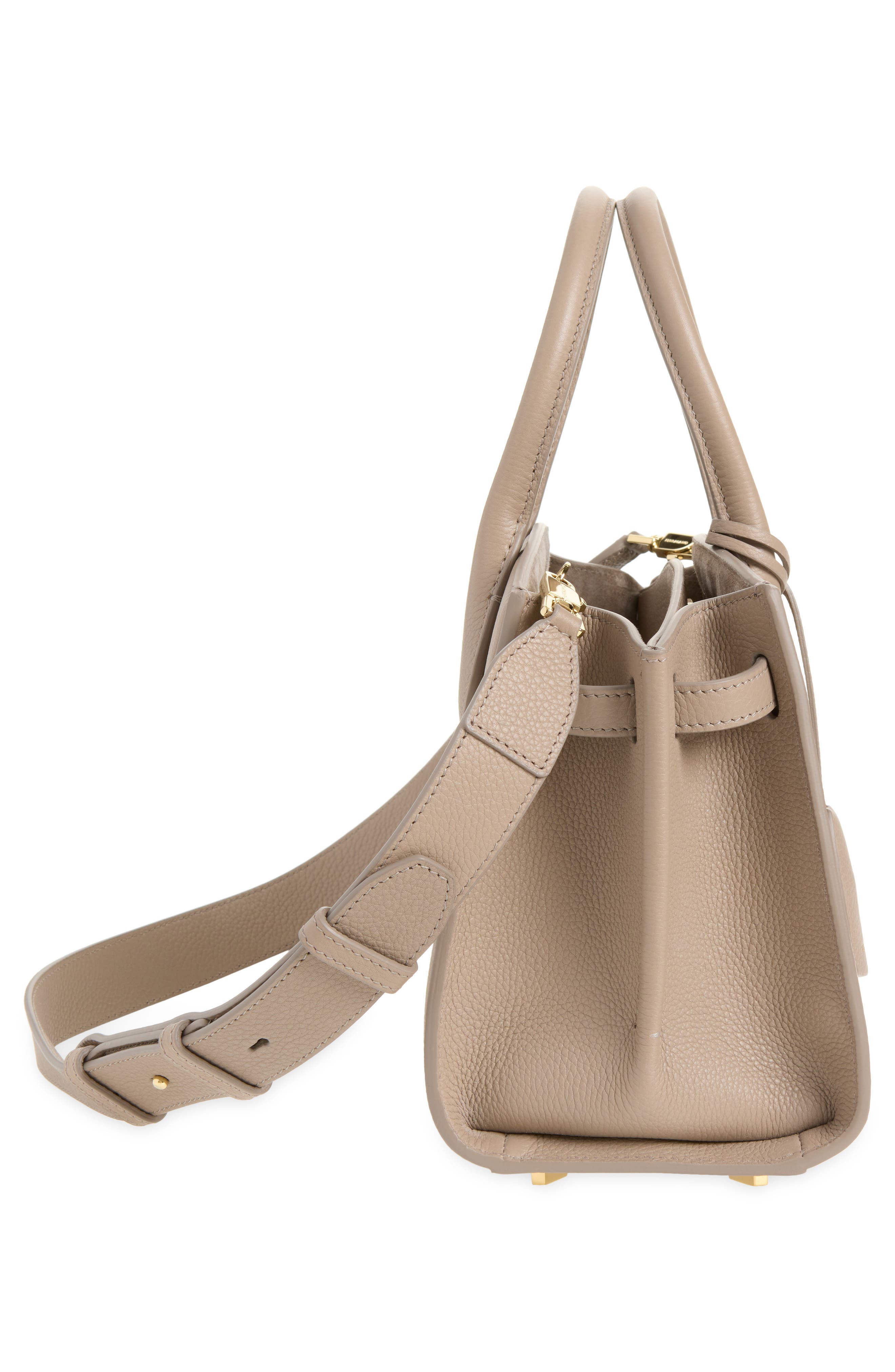 FERRAGAMO Small The Studio Soft Leather Top Handle Bag, Alternate, color, Warm Taupe