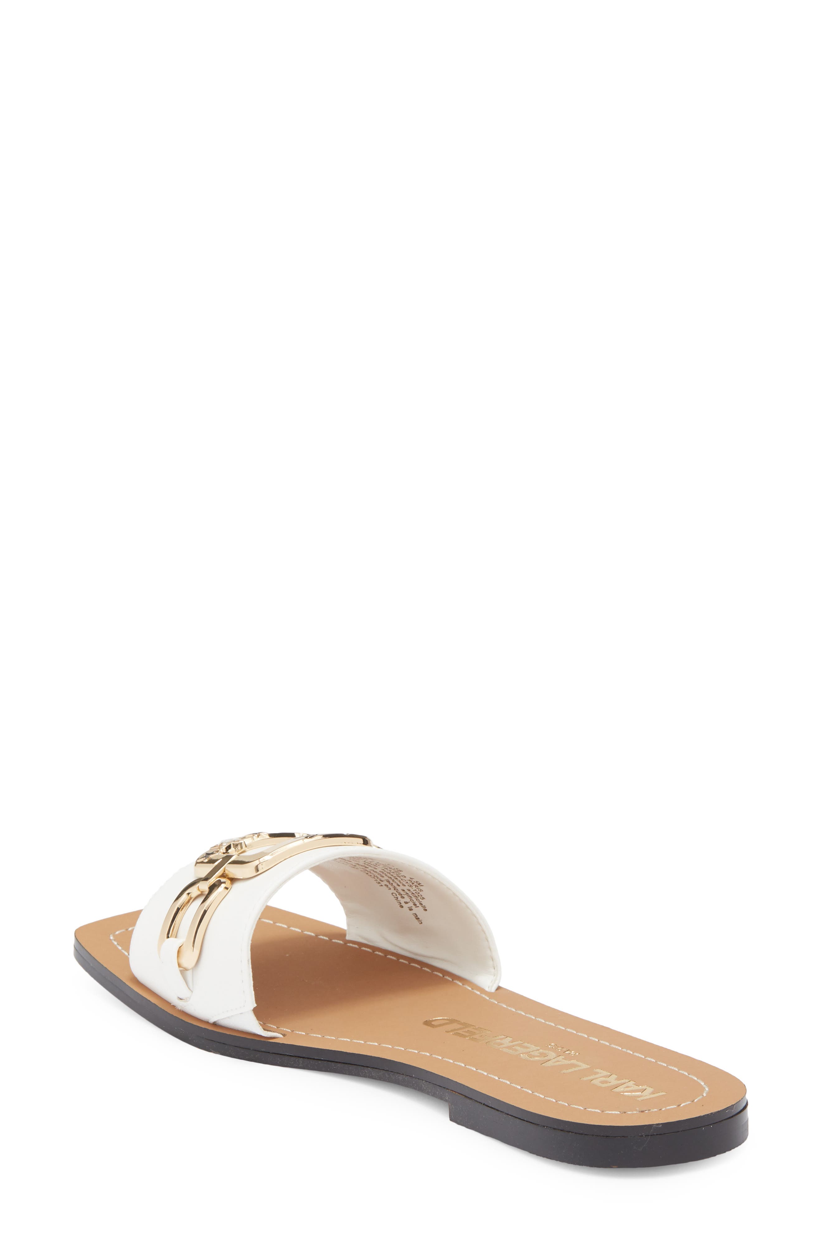 KARL LAGERFELD PARIS Marzella Slide Sandal, Alternate, color, Bright White