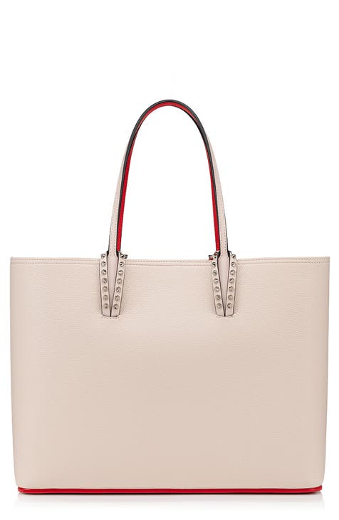 Canvas Tote - Pearl Detail - top Leather Handles - Ivory, Pink, Yellow