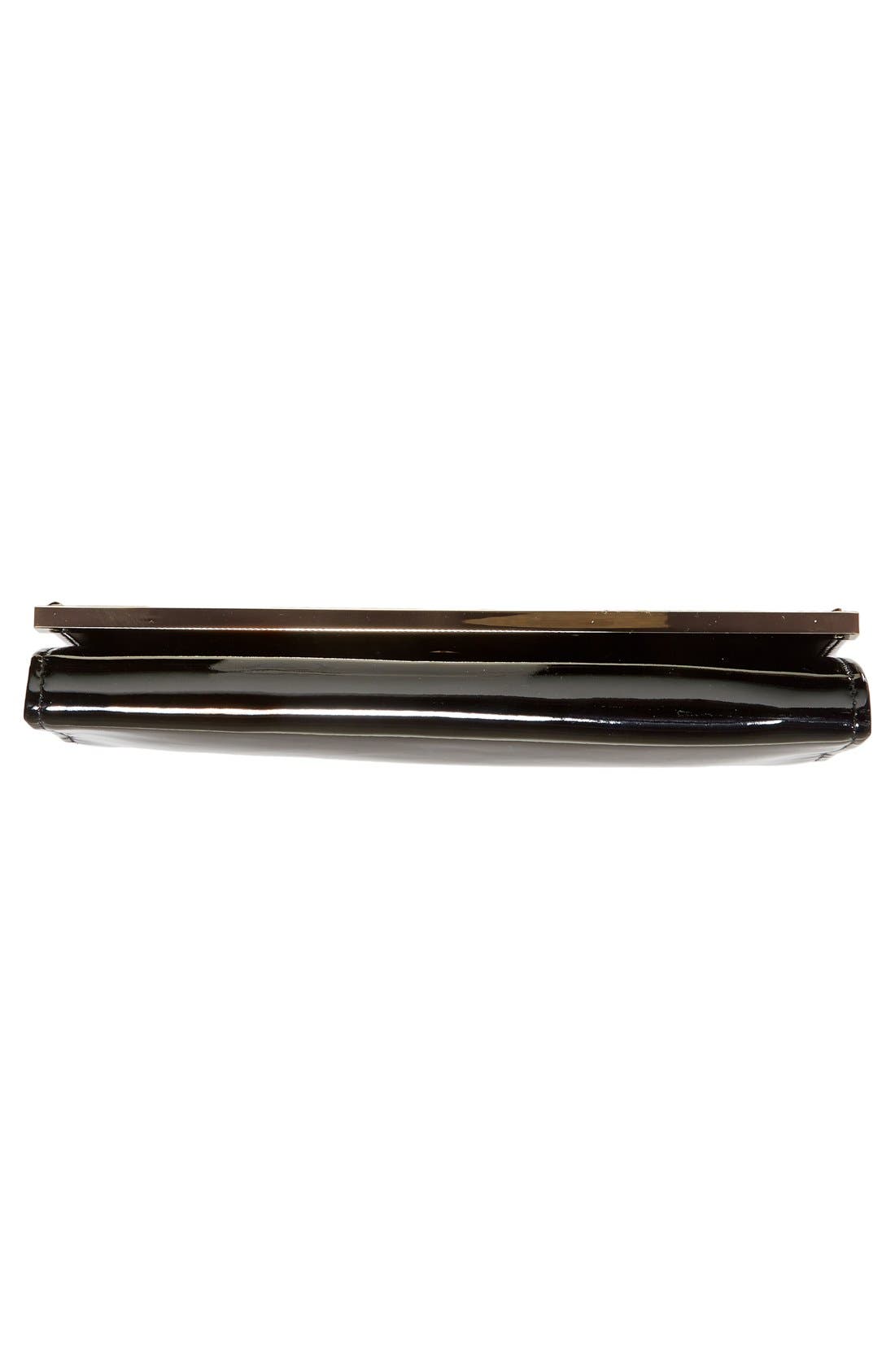 'Milla' Patent Leather Wallet on a Chain, Alternate, color, BLACK