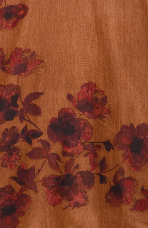 Bcbg Floral Shadow Square Scarf In Brown