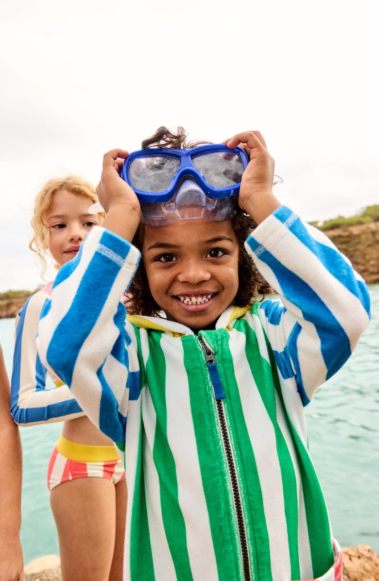 Mini Boden Kids' Hooded Zip-Up Terry Cover-Up Tunic, Alternate, color, 