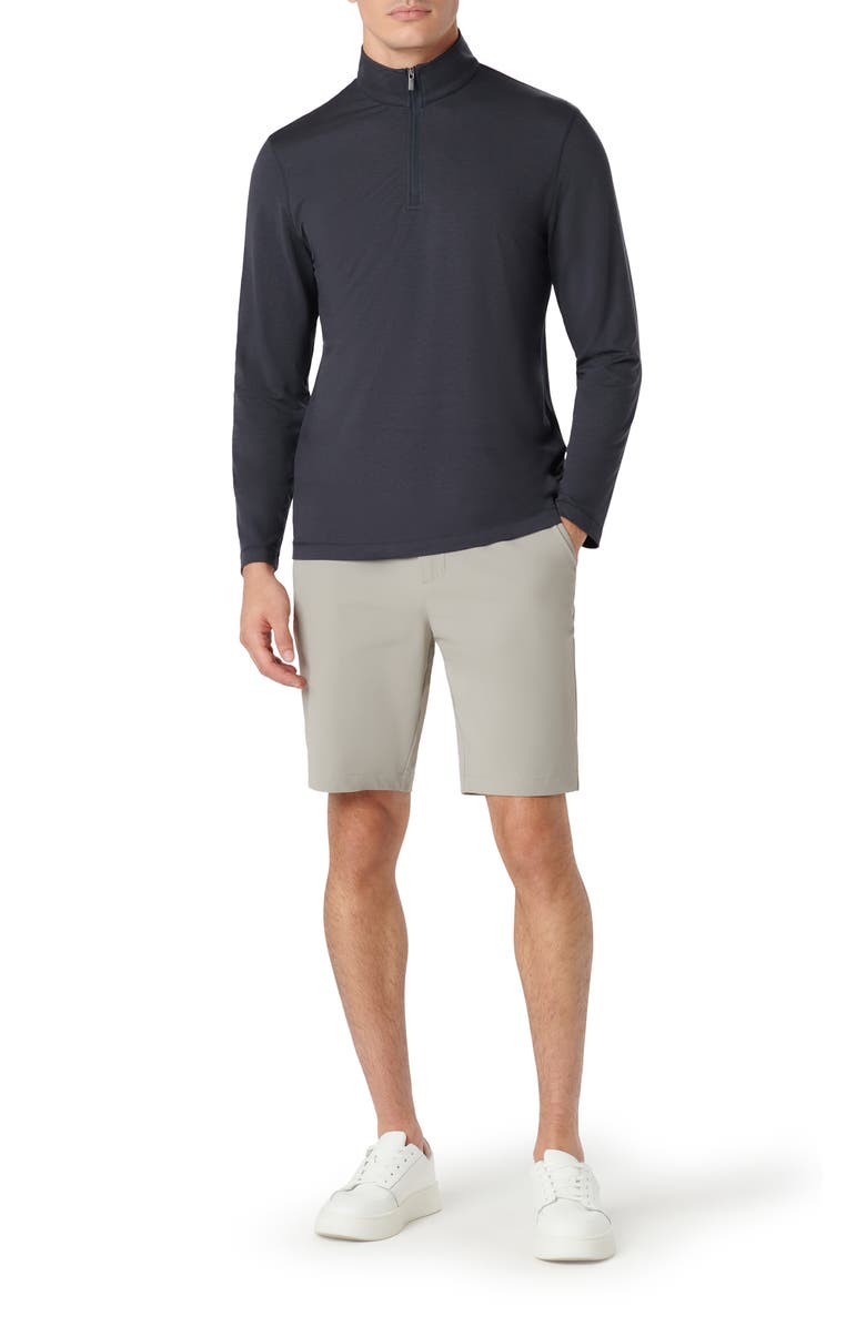 Bugatchi Quarter Zip Performance Pullover, Alternate, color, Black