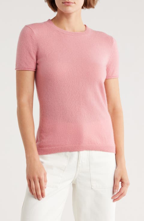 Cashmere Crewneck Short Sleeve Sweater