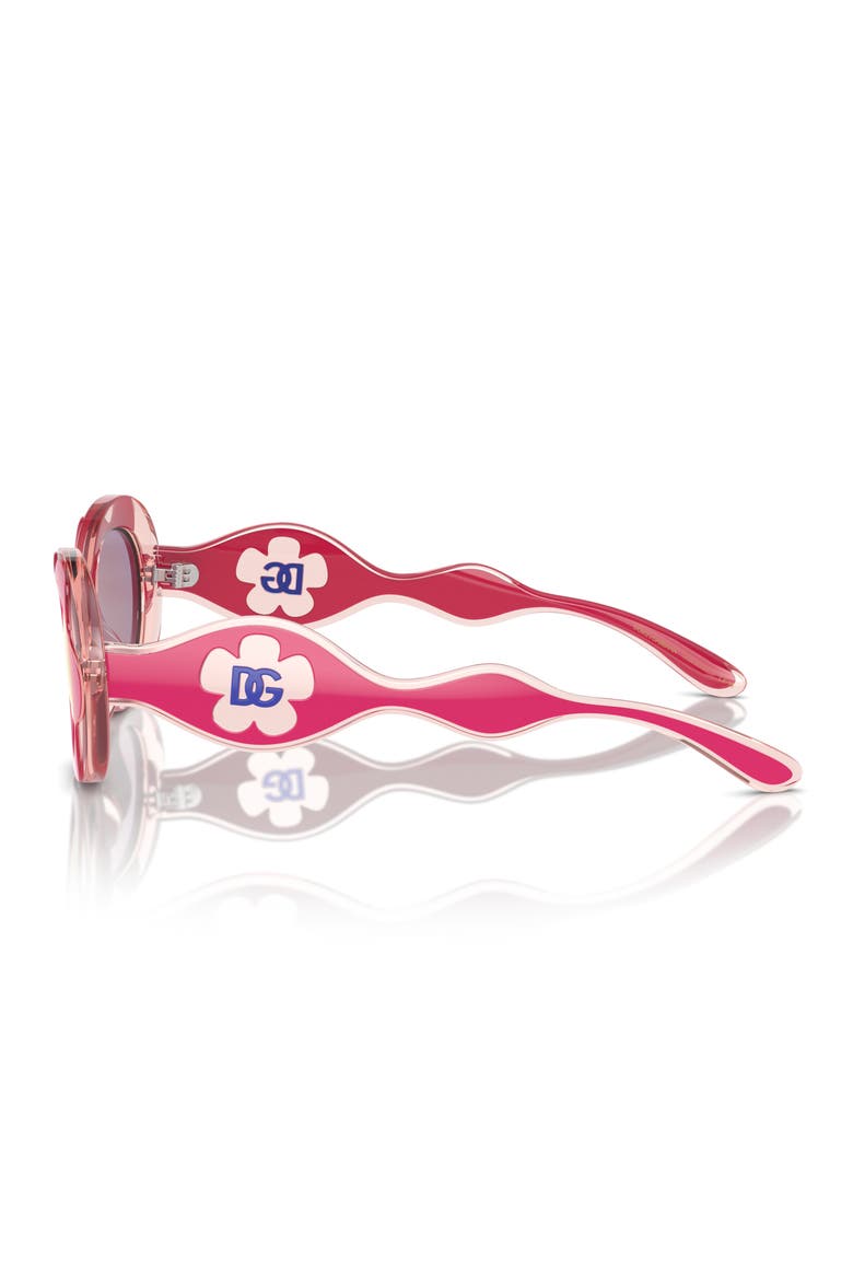 Kids' 49mm Small Oval Sunglasses, Alternate, color, PINK / PINK MIRROR ROSE GOLD