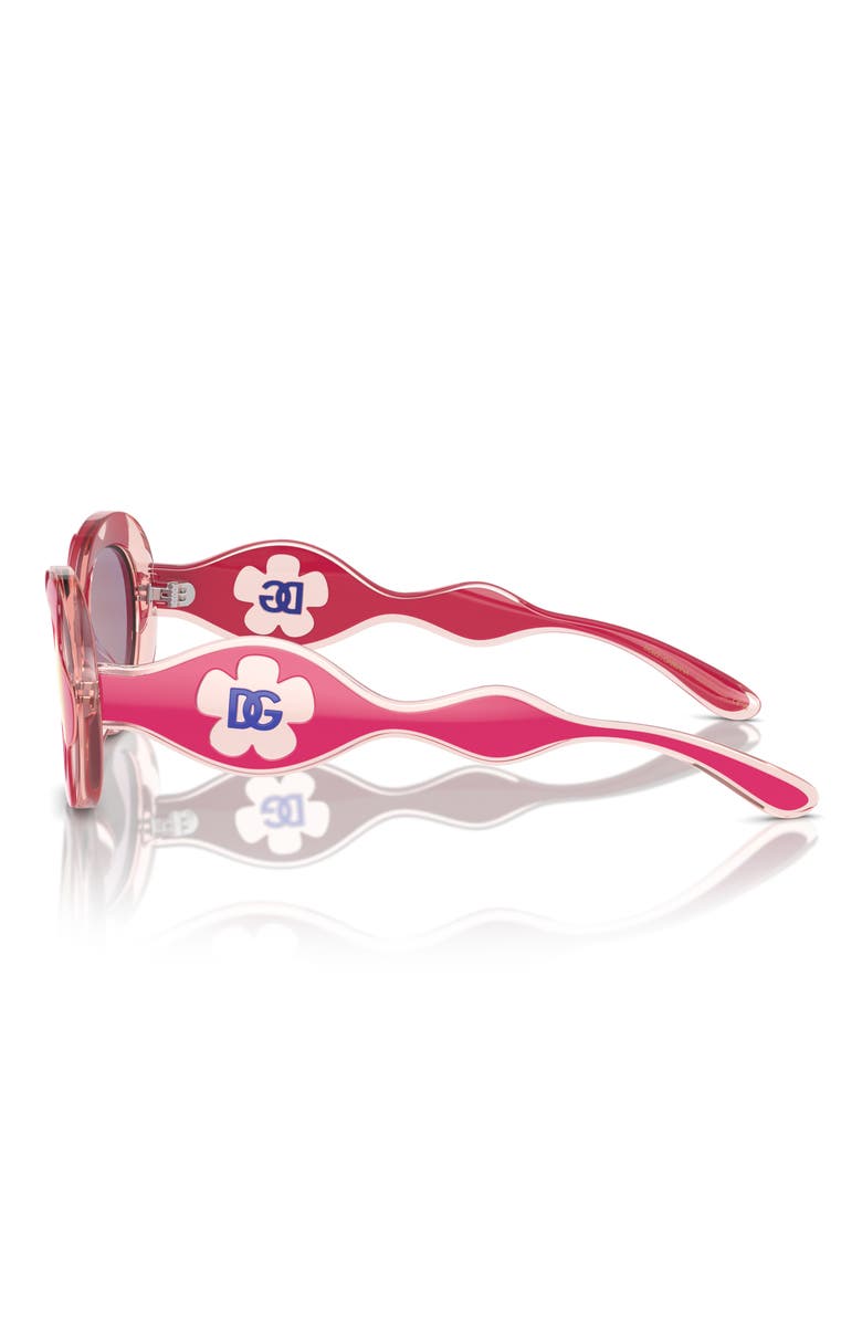 Dolce&Gabbana Kids' 49mm Small Oval Sunglasses, Alternate, color, Pink / Pink Mirror Rose Gold