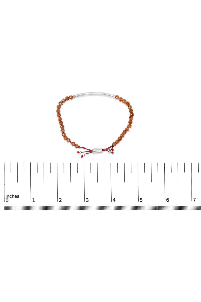 Sterling Silver Sand Bead Station Bracelet Bolo, Alternate, color, Silver