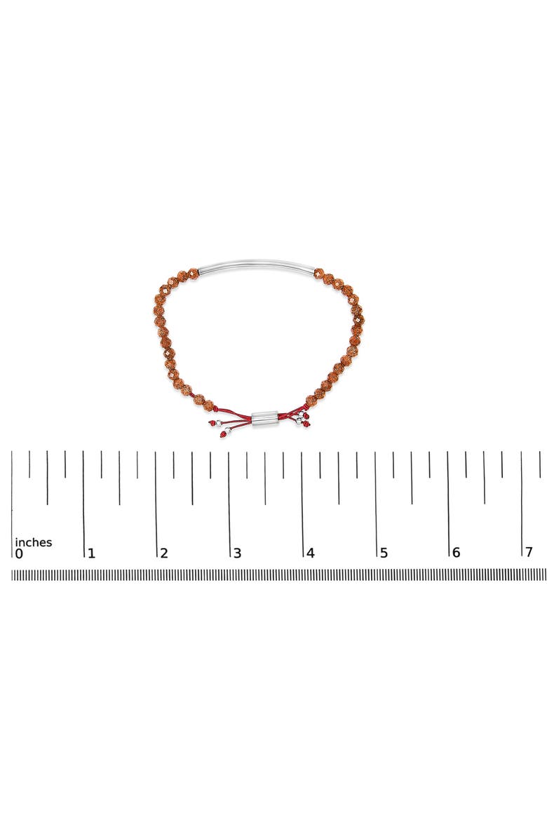 Haus of Brilliance Sterling Silver Sand Bead Station Bracelet Bolo, Alternate, color, Silver