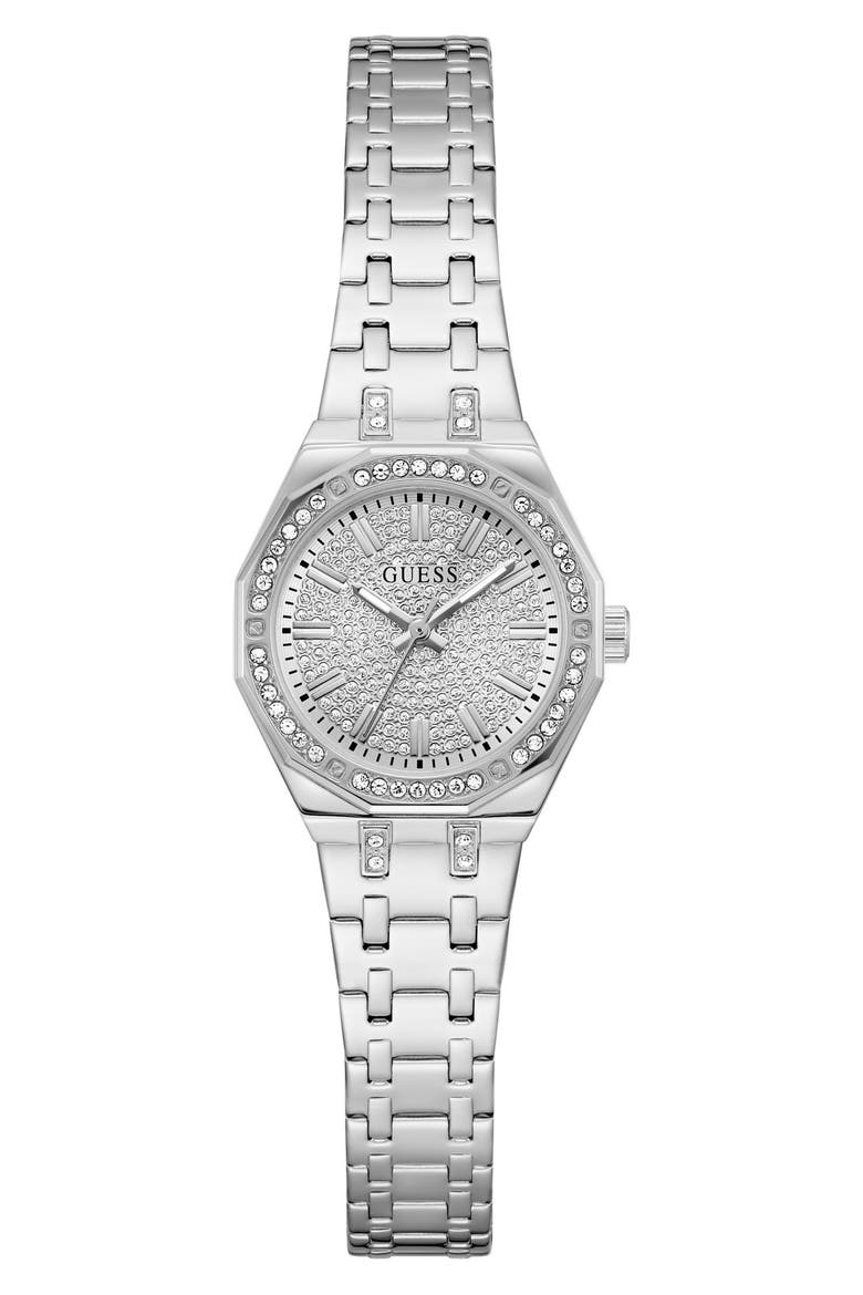 Pixie Crystal Dial Bracelet Watch, 25mm, Main, color, SILVER TONE