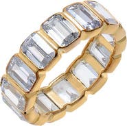 BY ADINA EDEN Bezel Set Emerald CZ Eternity Ring