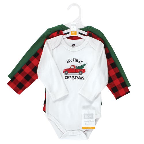 Hudson Baby Essential Long-sleeve Cotton Bodysuit Triple Set