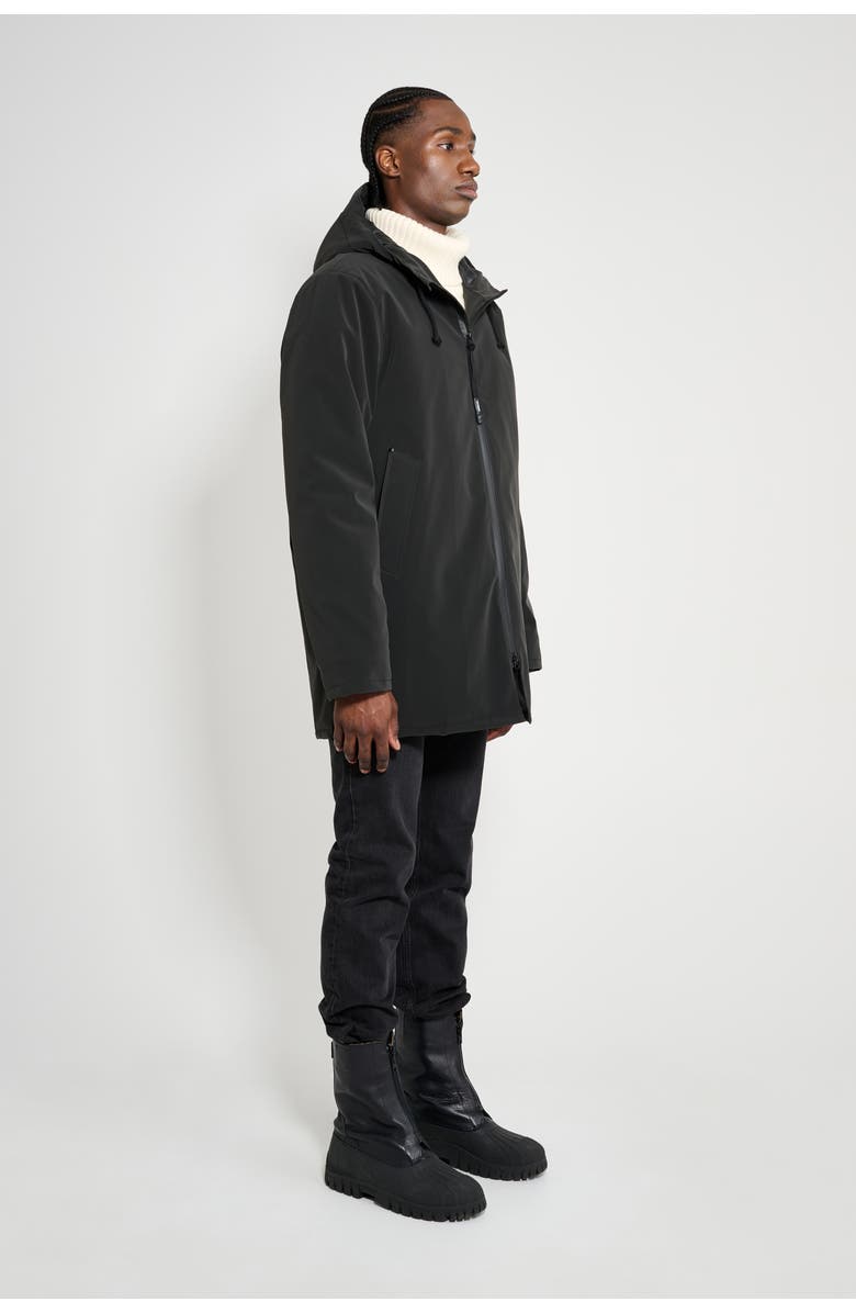 Stutterheim Stockholm Matte Winter Coat, Alternate, color, Black