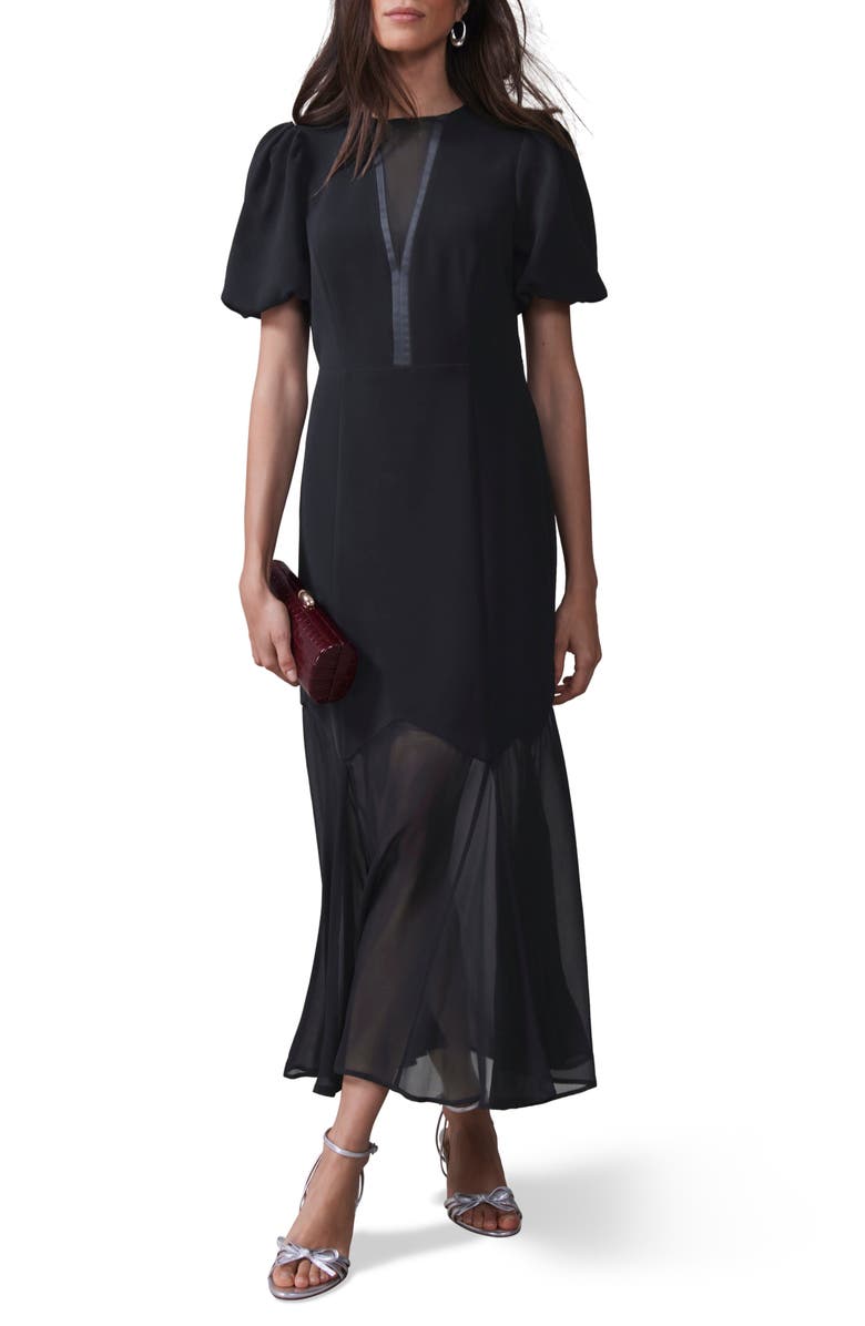 MINT VELVET Puff Sleeve Maxi Dress, Alternate, color, Black