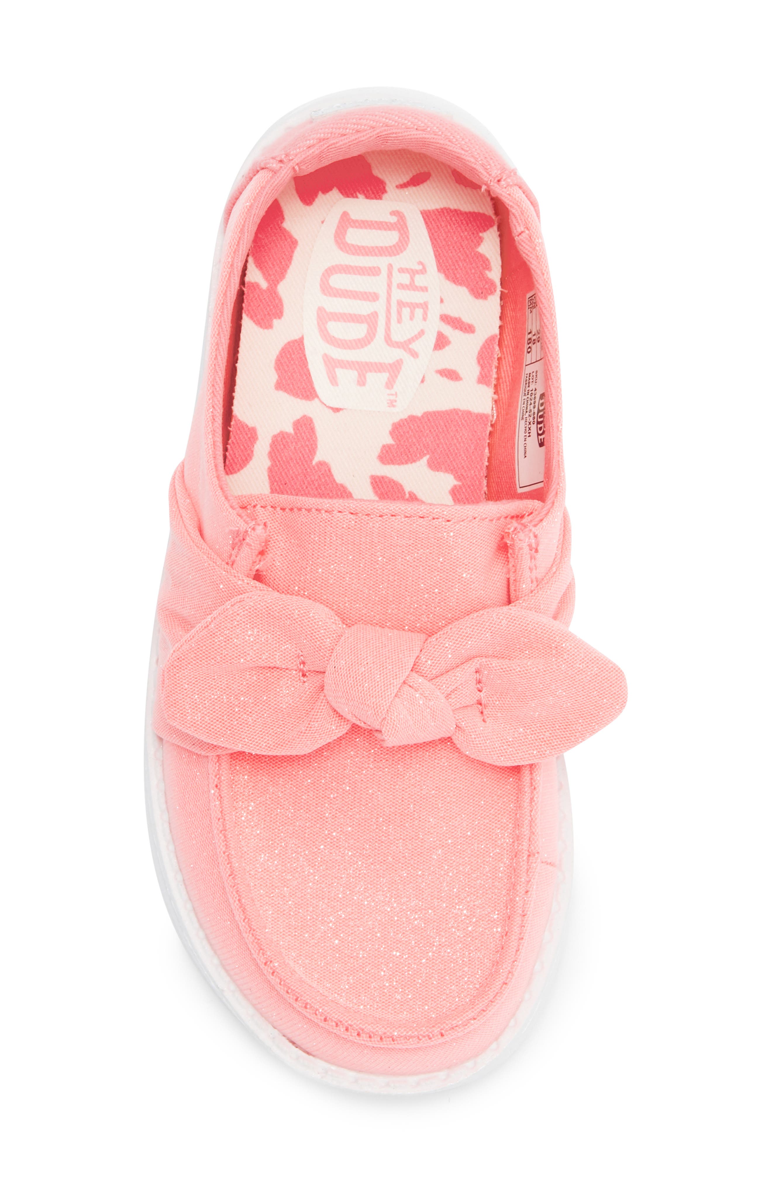 Hey Dude Kids' Wendy Bow Essentials Sneaker, Alternate, color, Pink