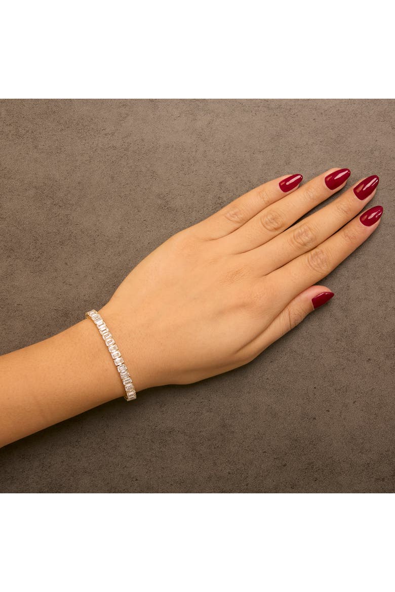 IGI Certified 14K Yellow Gold 18 1/2 Cttw Emerald Cut Lab Grown Diamond Tennis Bracelet, Alternate, color, Yellow Gold