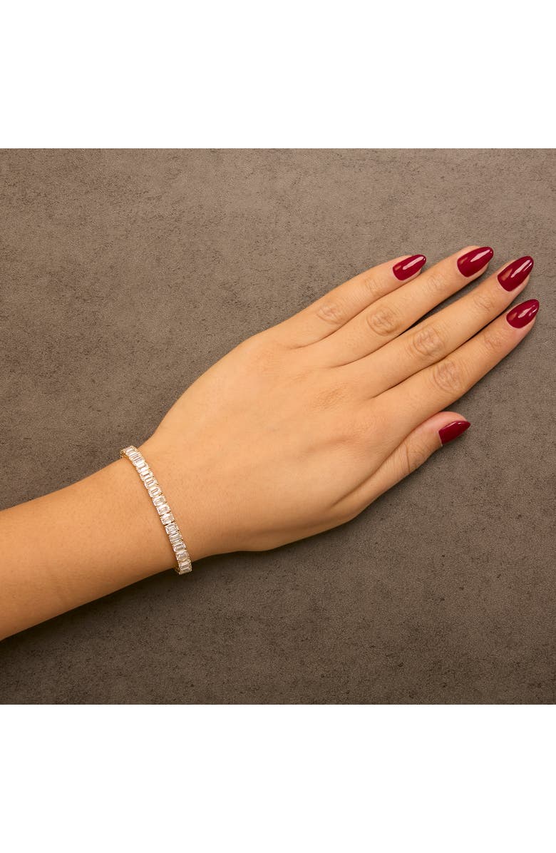 Haus of Brilliance IGI Certified 14K Yellow Gold 18 1/2 Cttw Emerald Cut Lab Grown Diamond Tennis Bracelet, Alternate, color, Yellow Gold