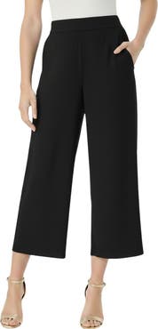 Roaman's Plus Size Ultra Drape Wide Leg Pull On Capri Pants