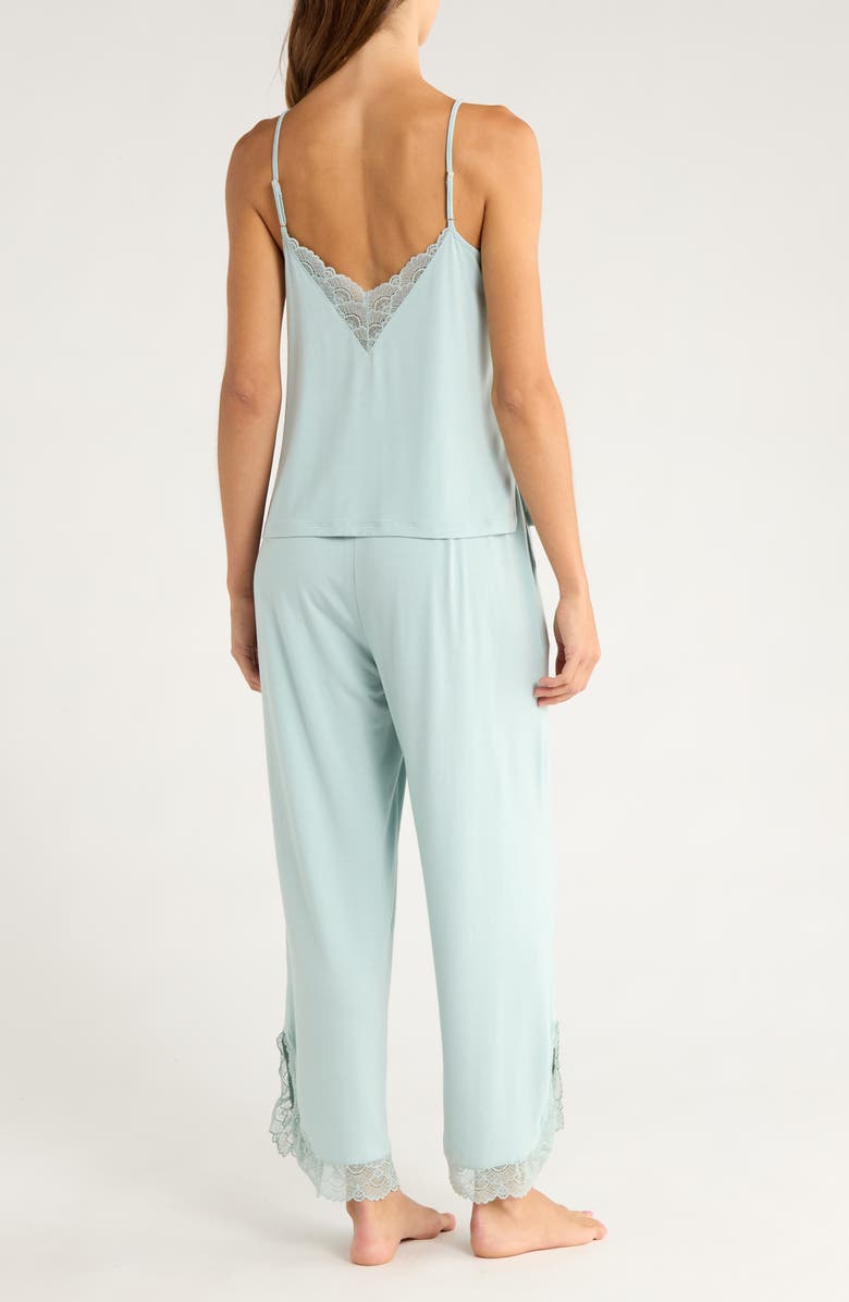 Nordstrom Moonlight Eco Lace Trim Pajamas, Alternate, color, Teal Mist
